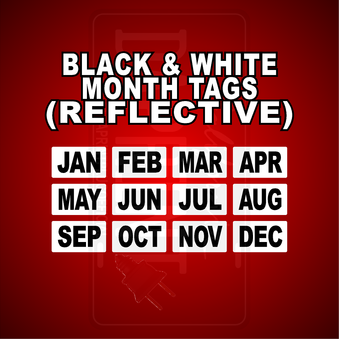 MONTH TAGS (WHITE & BLACK)