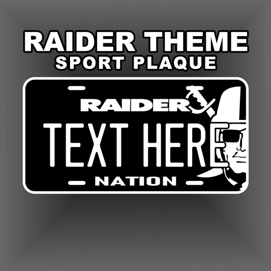 (RAIDER THEME) VANITY PLATE